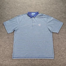 Fairway & Greene Polo Shirt Mens 2XL Blue Striped Golf Nemacolin Woodlands