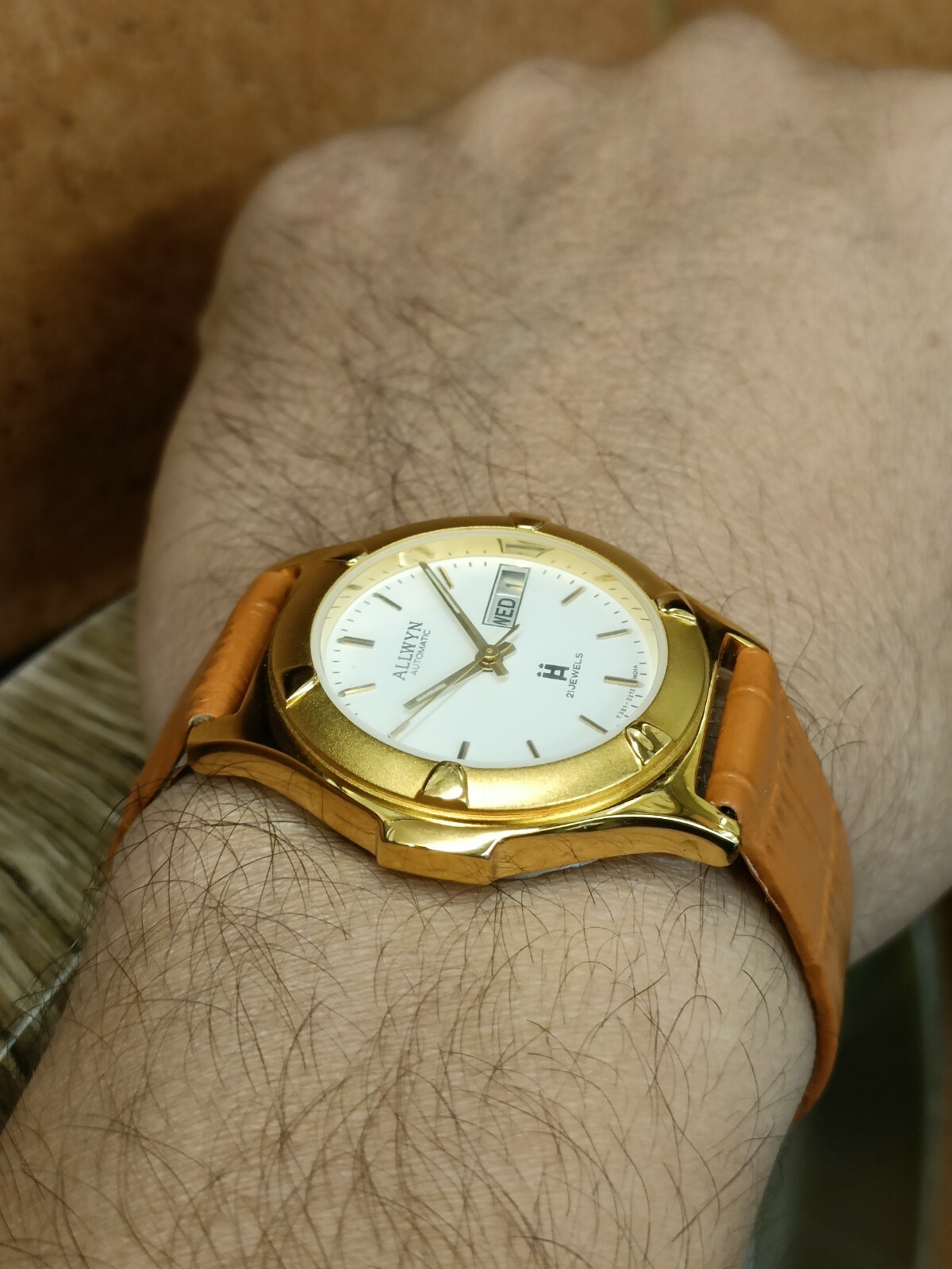Authentic Allwyn 21 Jewels Automatic Day Date NEW OLD STOCK SEIKO 6319