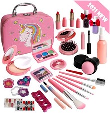 Flybay Kids Makeup Kit for Girls, Real Makeup Set, Washable Makeup Kit Toys Open