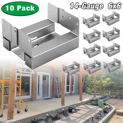 ELITEWILL 10Pcs 6x6 Concrete Deck Post Anchor Base Adjustable Metal Post Bracket Post Base