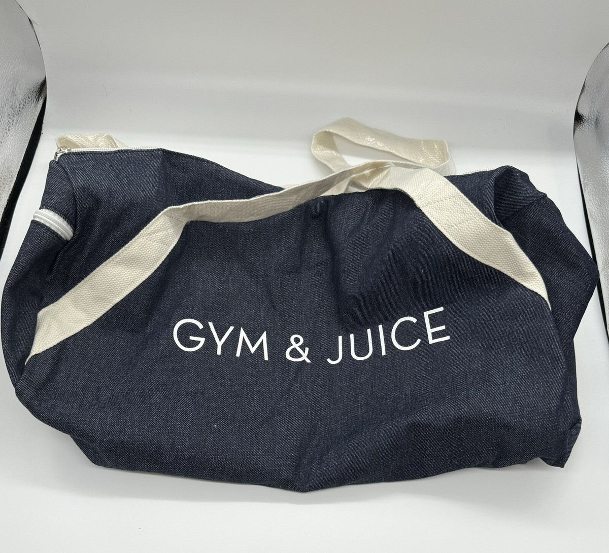 Gym & Juice Athletic Yoga Duffel Bag Blue Zip With Pockets | eBay