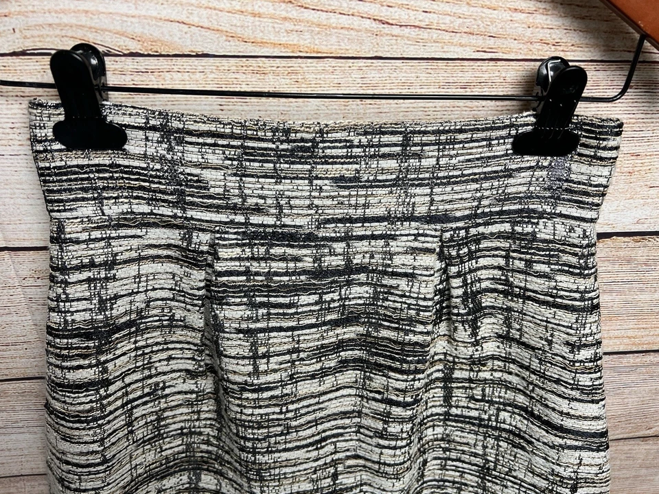 Peter Som высокая талия твидовый трапециевидный бант юбка США размер 0 металлик серебро длина до колена - Изображение 3 из 4