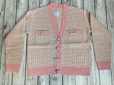 SANDRO PARIS Pink Fancy Tweed Short Coatigan Cardigan Jacket SIZE 1 (UK 8)  | eBay
