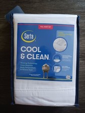 Serta Cool Fresh Sheet Set Full 85-Thread Microfiber White Bed-Sheet
