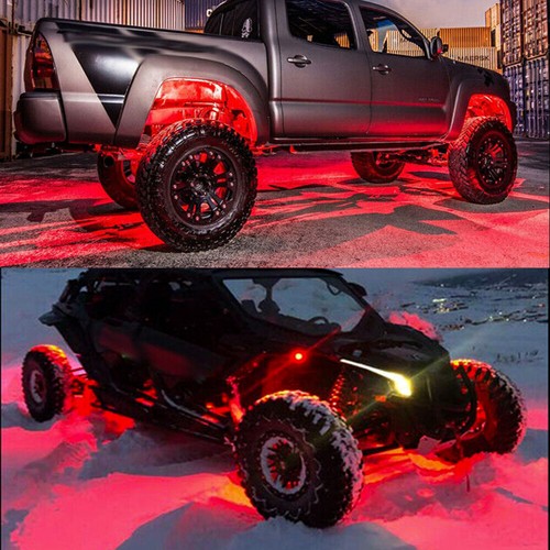 10pc White Strip LED Underbody Rock Light for Jeep ATV Truck Underglow 12V Clear - Picture 10 of 31