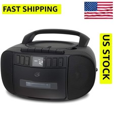 Portable Am/FM Boombox with CD and Cassette Player, Black
