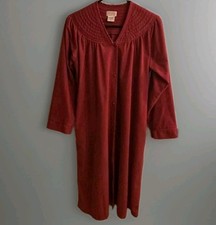 Vtg Barbizon Pink Quilted Robe Sleep Dust Coat Loungewear Trapunto  Sm Button