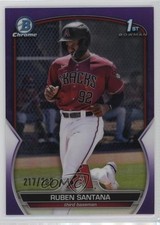 2023 Bowman Chrome Prospects Purple Refractor 217/250 Ruben Santana #BCP-42 3hd