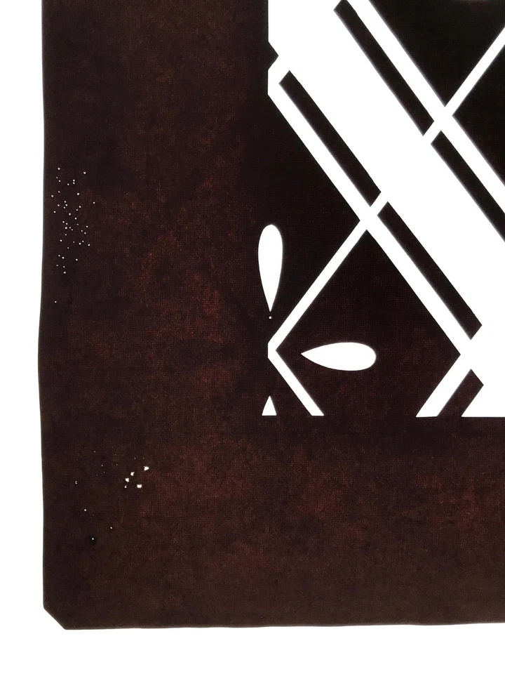 Antique Japanese Katagami Kimono Paper Stencil Katazome Hishi Flowers 4Y614 - Image 3 of 4