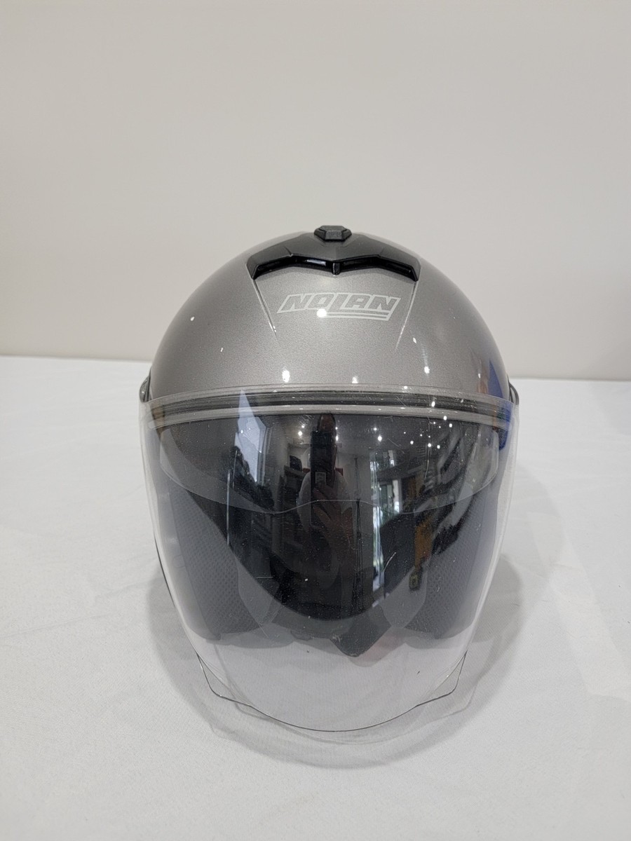 Nolan N40 Classic N-Com Open Face Motorcycle Helmet - Silver Size