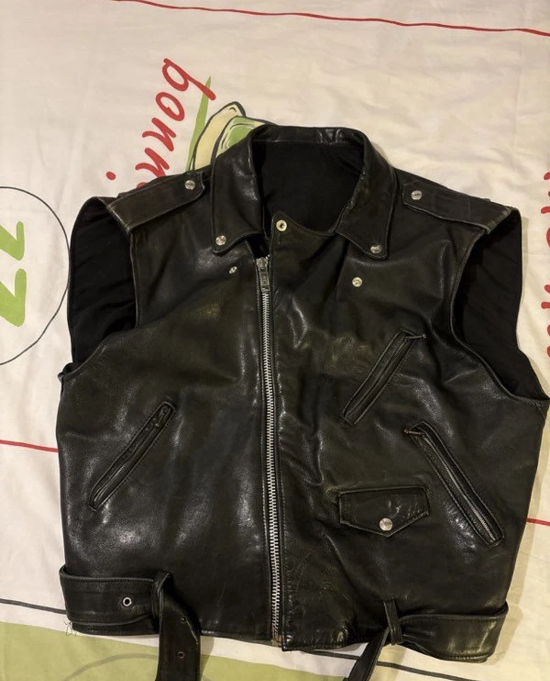 perfecto gilet sans manche cuir - Photo 2/4