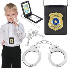 Police Toys, Kids Policeman Pretend Play Toys with Badge Large, Black