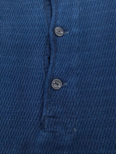 RRL Ralph Lauren Short Sleeve Henle-neck Shirt Size L Blue Cotton Pre-owned - Picture 8 of 9