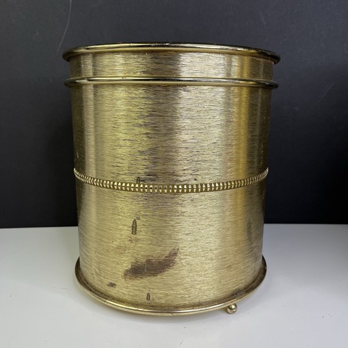 Vintage Set di 2 MCM Oro Cestino Pattumiera Conchiglie Piedi con 1 Fodera Regency Beach - Foto 4 di 18