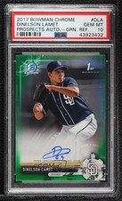 2017 Bowman Chrome Prospect Green Refractor /99 Dinelson Lamet PSA 10 Auto 5wg