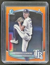 2025 Bowman Draft Cooper Flemming Chrome Orange Refractor 1st Prospect #/25 Rays