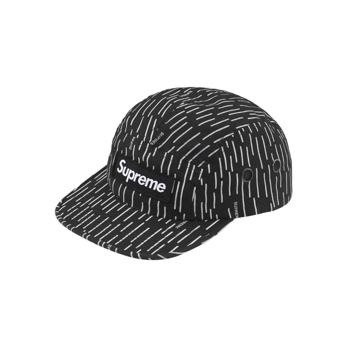 Casquette de camp militaire suprême goutte de pluie noire   24FW