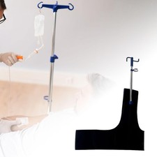 Portatile retrattile indossabile con asta portaflebo con supporto per borsa