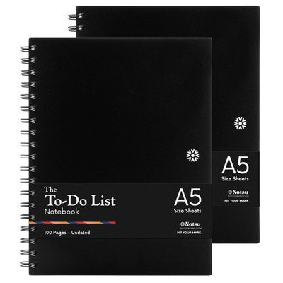 To Do List Notebook 2-Pack | Minimalist Planner with To-Do Checklist, Dot Gri...