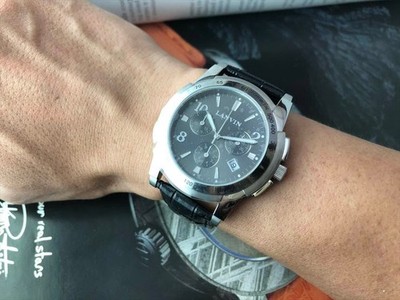 NOS FRANCE LANVIN RACING SS GRAY CHRONOGRAPH SWISS QUARTZ WATCH