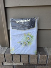 VTG Springmaid Wondercale Double Flat Sheet Fresh Daisies Floral Yellow 54x76