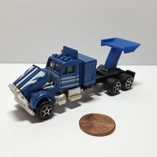 Vintage 1981 ZIMA 3.25” Diecast Semi Truck With Opening Hood & Racing Spoiler