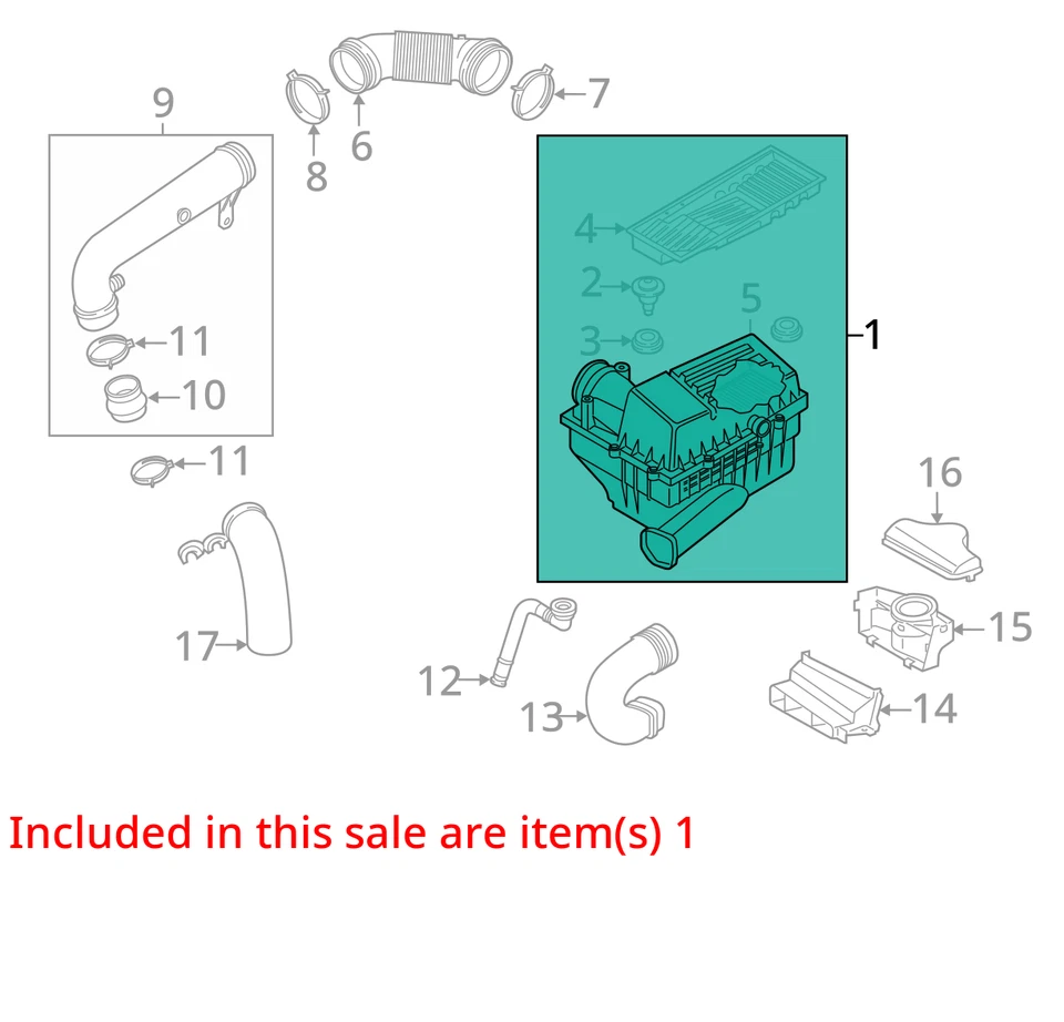 Корпус воздушного фильтра 2014 Volkswagen Passat 1,8 л идентификатор двигателя CPRA б/у 113 000 миль - Изображение 3 из 4