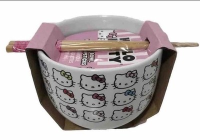 Hello Kitty Ramen Noodle Bowl Set with Chopsticks Gift (5 Inch)
