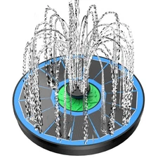 Solar Fountain Full Glass Panel No Battery, 3.5W Solar Bird Bath Fountains wi...