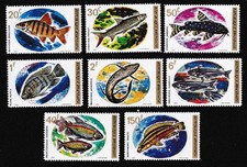 Rwanda Fish 8v 1973 MNH SG#553-560 MI#577-584A Sc#541-549