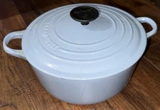 Le Creuset Powdered Blue 4.5 Qt Oval Cast Iron Dutch Oven Used