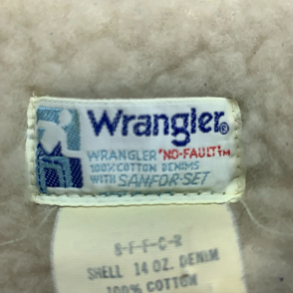 VTG Wrangler Sanford Set No Fault Sherpa Lined Denim Vest Men’s Small Cowboy - Image 3 of 4