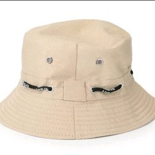 Kids L/XL Khaki Summer Bucket Casual Sun Shade Fisherman Hat NEW CC 18 Sz 8 10