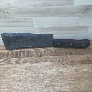 Old “CP” Branded Metal Meat Cleaver. 15"