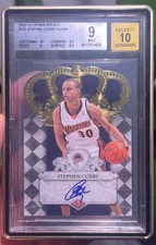 Panini Crown Royale Stephen Curry Rookie Auto #103/399 BGS 9 Warriors 2009-10