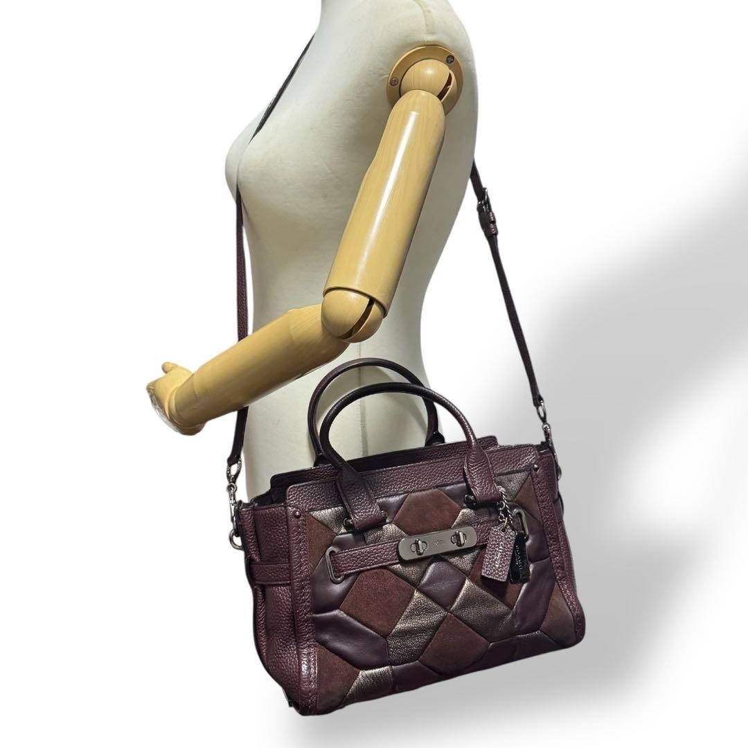 Coach Swagger Patchwork Shoulder Bag 9a - image 2