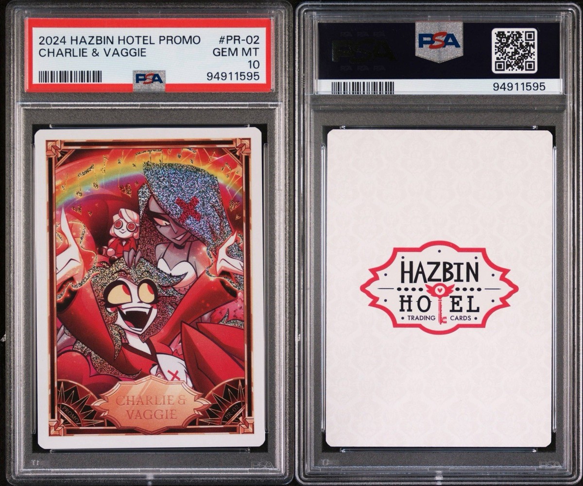 PSA 10 Charlie & Vaggie PR-02 Promo Hazbin Hotel Trading Card Holo
