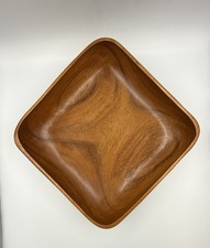 Mid Century Curved Square Wood Large Serving ...