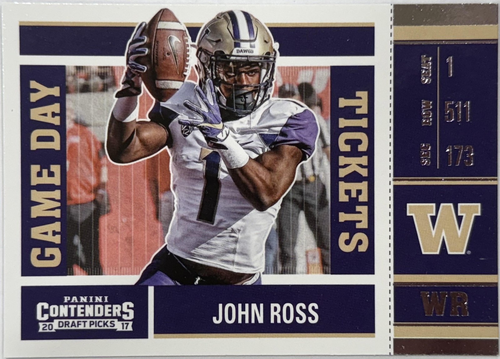 2017 Panini Contenders Draft Picks #16 John Ross Game Day Tickets