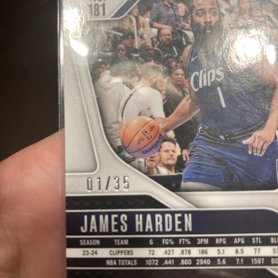 Panini Prizm 2024-25 - James Harden #181 púrpura Pulsar Prizm/35 Foto 3 de 3
