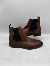 Men's Hugo Boss Calev Chelsea Boots Brown Leather UK 7 EU 41 New