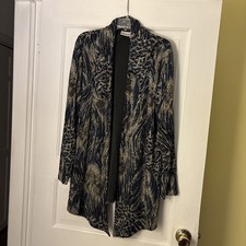 CHICO'S Size 1 Jacket/Sweater Open Front Multicolored/Metallic