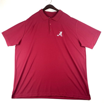 University of Alabama Crimson Tide Logo Mens XXL Antigua Polo Shirt Bama Red