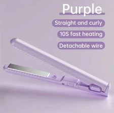 Purple Portable Hair Straighter - C Port Charge Port. Curl Or Straightner