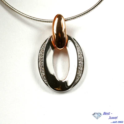 Anhänger 585 Weissgold Rotgold, 14 Karat, Brillant - Bild 1 von 3