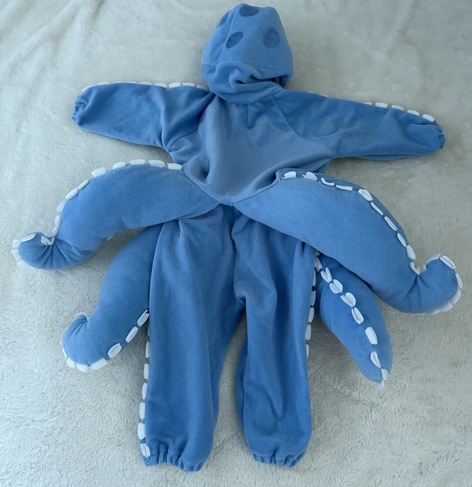 Disfraz de Halloween para bebé pulpo 3D azul peluche estilo bebé 6-12 m Foto 2 de 3