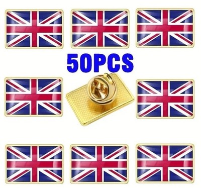 50x Union Jack Flagge Anstecknadel Abzeichen | Kostenloser Versand | UK VERKÄUFER | UK LAGER