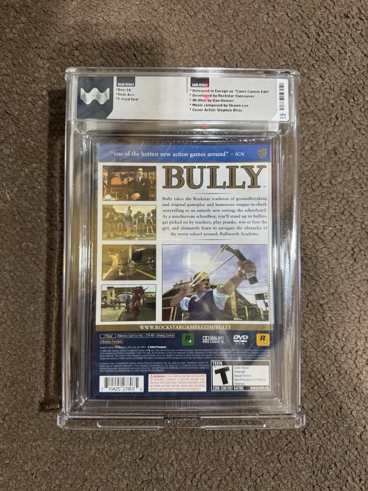 PlayStation 2 Bully WATA Graded Sealed A++ 10 - Perfect Grade! - Image 2 of 2