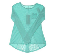 Epic Threads Girls Lace Detail Top, Aruba Blue, Small