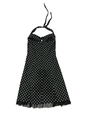 slim fit dress slacks GGR Rockabilly Halter Dress in Red with White Polka Dots main image 1